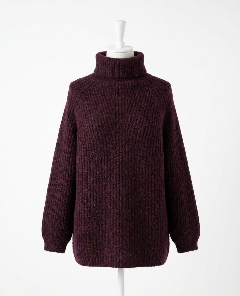 NEW MOLLY BRACKEN turtleneck chunky knit sweater in dark red